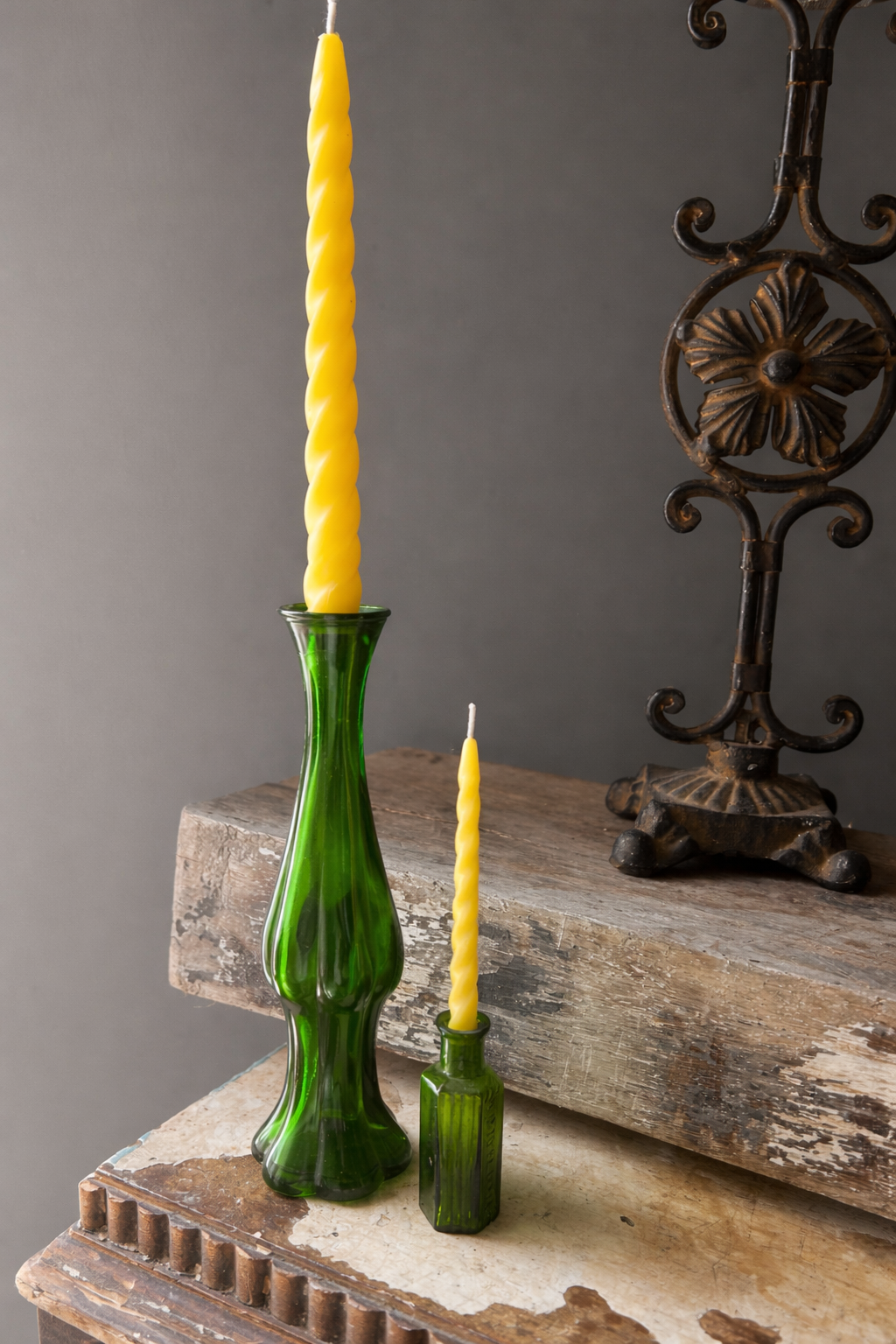 `7`Spiral Tapers Beeswax Candles // 4`Birthday Candles